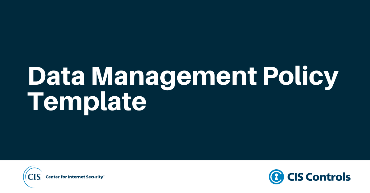 Data Management Policy Template for CIS Control 3