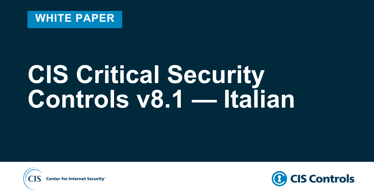 CIS Critical Security Controls v8.1 — Italian