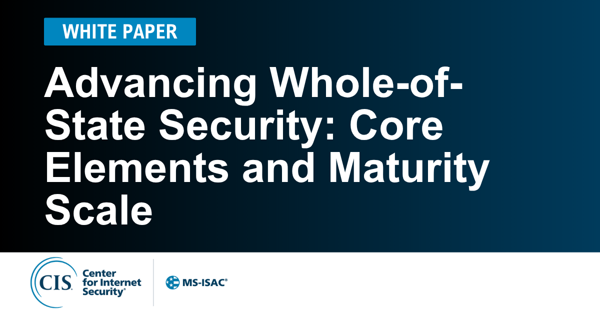Advancing Whole-of-State Security: Core Elements and Maturity Scale