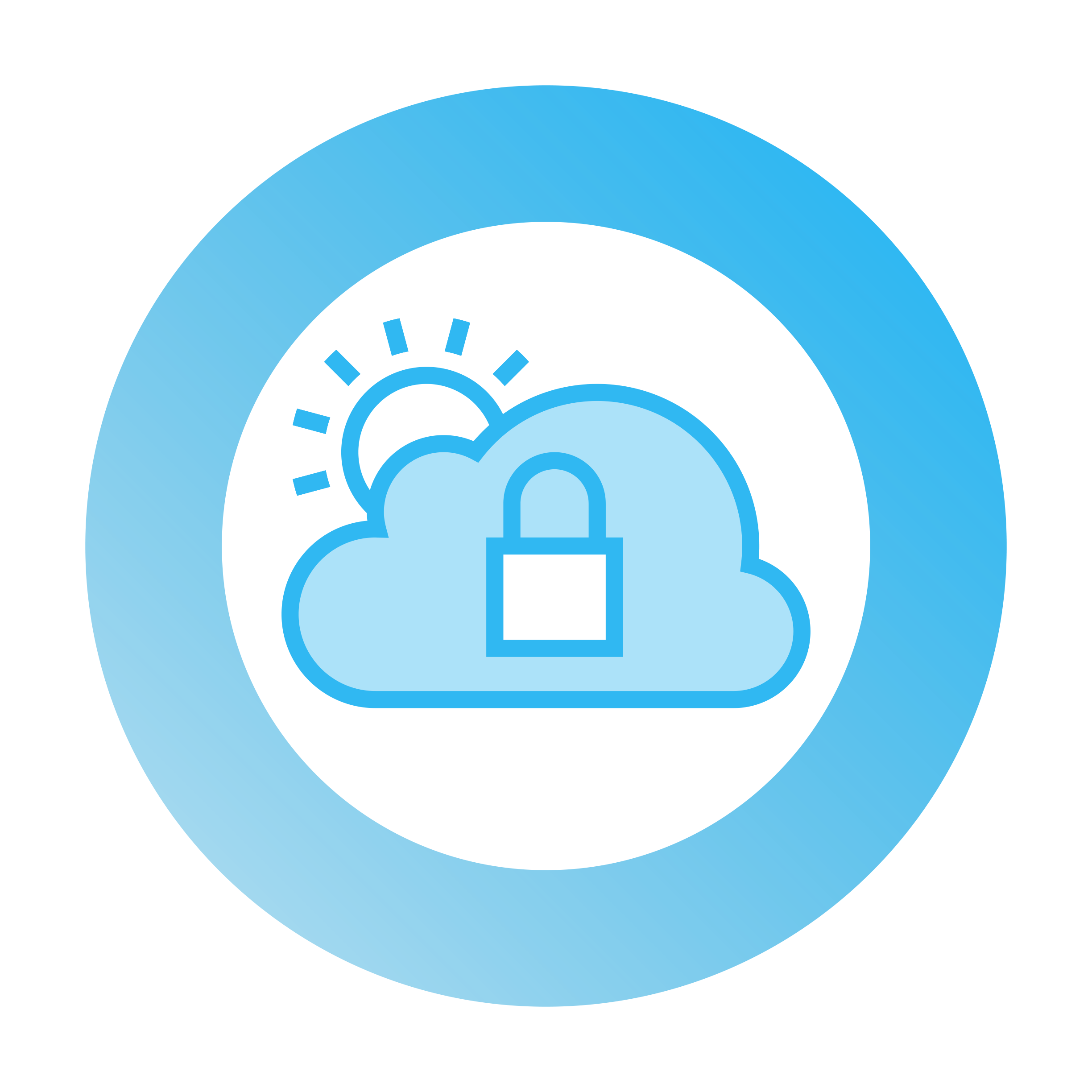 cloud security icon with lock 