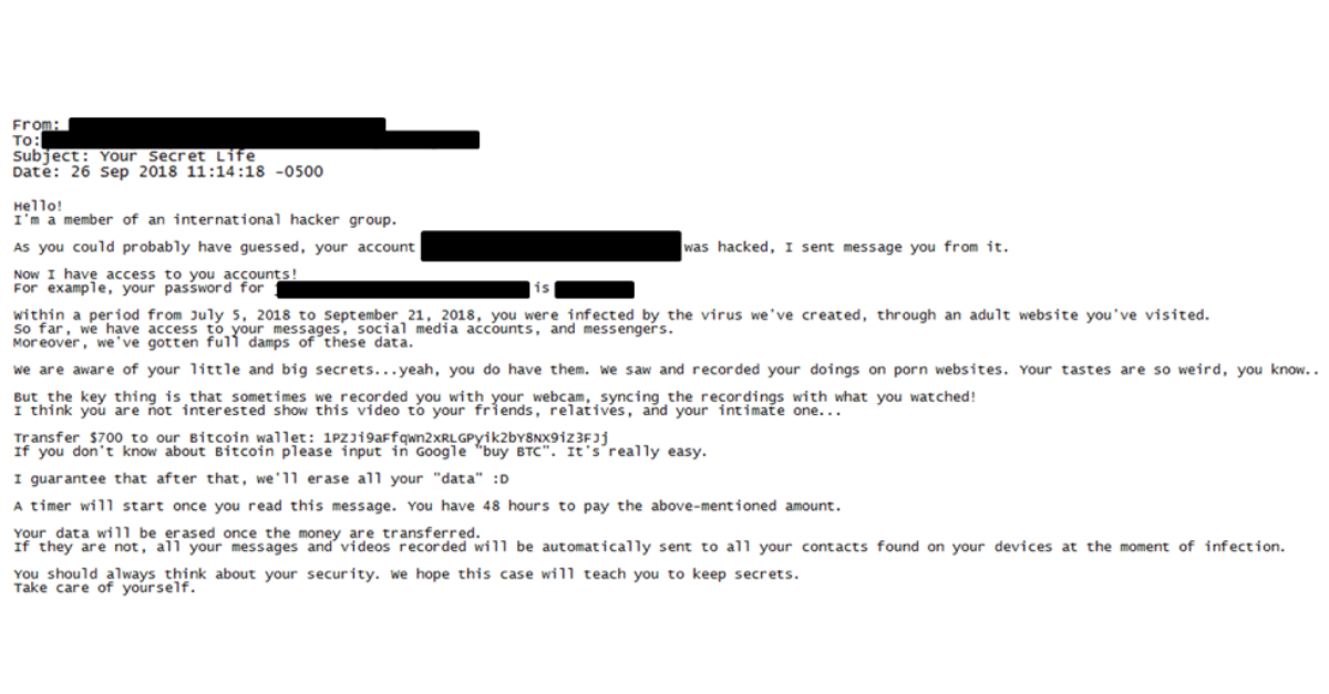 Sextortion Hoax Scams Continue with Updated Tactics