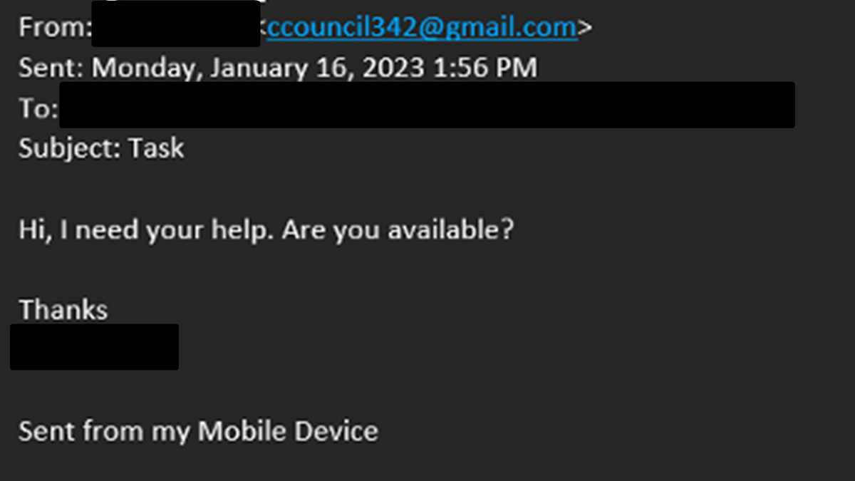 Example 4 Call Back Phishing