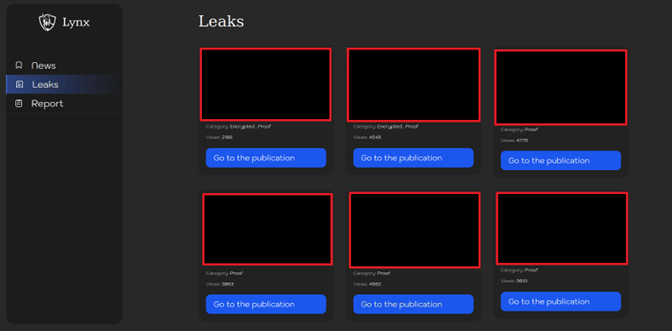 Lynx Ransomware Public Blog Site: Leaks