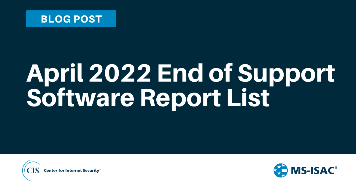April End of support software list